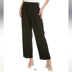 NWT GANNI Loose Fit Mid-Waist Pleat Pant